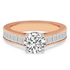 18kt Rose Gold Irene Side Stone Lab Diamond Ring front image