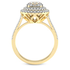 2.47 Ct Radiant Cut Arya Double Halo Lab Diamond Ring in 14kt Yellow Gold right