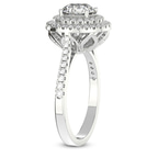 3.52 Ct Cushion Cut Arya Double Halo Lab Diamond Ring in 14kt White Gold left
