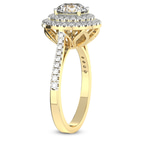 2.47 Ct Radiant Cut Arya Double Halo Lab Diamond Ring in 14kt Yellow Gold left