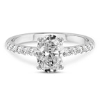 2.26 Ct OVAL Cut Olivia Secret Halo Lab Diamond Ring in 10kt White Gold front image