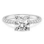 3.38 Ct Radiant Cut Olivia Secret Halo Lab Diamond Ring in 14kt White Gold front image