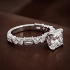 Platinum Enchanted Bliss Side Stone Lab Diamond Ring color product image two