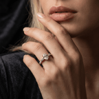 9ct White Gold Opalina Charm Side Stone Lab Diamond Ring model image