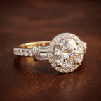 18ct White Gold Liora Cascade Halo Lab Diamond Ring color product image one