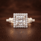 18kt Rose Gold Liora Cascade Halo Lab Diamond Ring color product image two