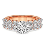 9ct Rose Gold Twilight Side Round Lab Diamond Ring front image