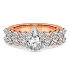 1.38 ct. pear Twilight Side Round Lab Diamond Ring in 14kt rose gold front image