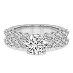 Platinum Twilight Side Round Lab Diamond Ring front image