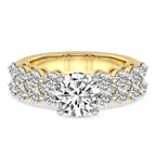 9ct Yellow Gold Twilight Side Round Lab Diamond Ring front image