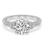 18kt White Gold Helia Tapered Baguette Lab Diamond Ring front image