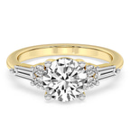 18kt Yellow Gold Helia Tapered Baguette Lab Diamond Ring front image