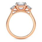 18kt Rose Gold Evelina Round Three Stone Lab Diamond Ring side right image one