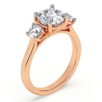 18kt Rose Gold Evelina Round Three Stone Lab Diamond Ring standing product image one