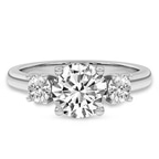 Platinum Evelina Round Three Stone Lab Diamond Ring front image
