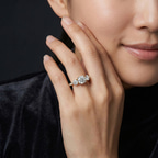 1.41 ct. round Artemis Round Three Stone Lab Diamond Ring in 18kt rose gold model image