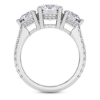 18kt White Gold Artemis Round Three Stone Lab Diamond Ring side right image one