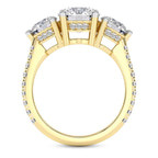 9ct Yellow Gold Artemis Round Three Stone Lab Diamond Ring side right image one
