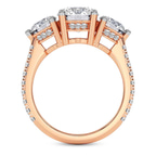 9ct Rose Gold Artemis Round Three Stone Lab Diamond Ring side right image one