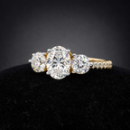 1.41 ct. round Artemis Round Three Stone Lab Diamond Ring in 18kt rose gold color product image two