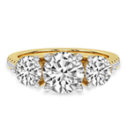 9ct Yellow Gold Artemis Round Three Stone Lab Diamond Ring front image