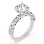 6.48 Ct Emerald Cut Elinor Side Round Lab Diamond Ring in 14kt White Gold left