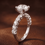 10kt White Gold Elinor Side Round Lab Diamond Ring color product image two