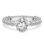 2.81 ct. pear Arabella Side Round Lab Diamond Ring in 18kt white gold front image
