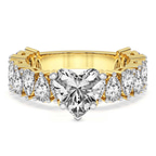2.97 ct. heart Esme Side Pear Lab Diamond Ring in 10kt yellow gold front image