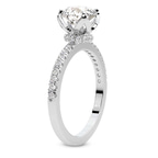2.57 Ct Princess Cut Galen Secret Halo Lab Diamond Ring in 14kt White Gold left