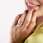 2.82 ct. round Galen Secret Halo Ring in platinum model image