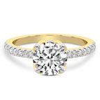 14kt Yellow Gold Galen Secret Halo Lab Diamond Ring front image