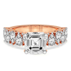 2.91 ct. asscher Adeline Side Pear Lab Diamond Ring in 18kt rose gold front image