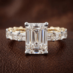 14kt Yellow Gold Giselle Side Emerald Lab Diamond Ring color product image one