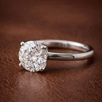 10kt White Gold Four Prong Solitaire 1.5mm Lab Diamond Ring color product image one
