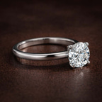 10kt White Gold Four Prong Solitaire 1.5mm Lab Diamond Ring color product image two