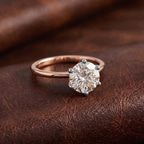 10kt Yellow Gold Six Prong Solitaire 1.5mm Lab Diamond Ring color product image one