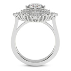 14kt White Gold Sunshine Halo Lab Diamond Ring side right image one