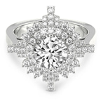 14kt White Gold Sunshine Halo Lab Diamond Ring front image