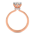 9ct Rose Gold Blooming Petal Secret Halo Lab Diamond Ring side right image one
