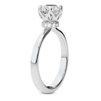 14kt White Gold Blooming Petal Secret Halo Lab Diamond Ring standing product image one