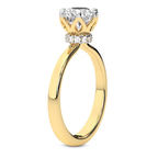 14kt Yellow Gold Blooming Petal Secret Halo Lab Diamond Ring standing product image one