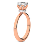 9ct Rose Gold Blooming Petal Secret Halo Lab Diamond Ring standing product image one