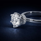 14kt Yellow Gold Blooming Petal Secret Halo Lab Diamond Ring color product image two