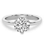 14kt White Gold Blooming Petal Secret Halo Lab Diamond Ring front image