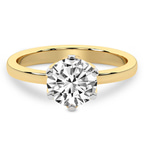 14kt Yellow Gold Blooming Petal Secret Halo Lab Diamond Ring front image