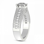 2.82 Ct Round Cut Idris Secret Halo Lab Diamond Ring in 14kt White Gold left