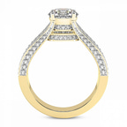 9ct Yellow Gold Idris Secret Halo Lab Diamond Ring side right image one