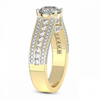 9ct Yellow Gold Idris Secret Halo Lab Diamond Ring standing product image one