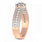 9ct Rose Gold Idris Secret Halo Lab Diamond Ring standing product image one